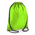 Lime - Front - BagBase Budget Water Resistant Sports Gymsac Drawstring Bag (11 Litres) (Pack of 2)