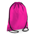 Fuchsia - Front - BagBase Budget Water Resistant Sports Gymsac Drawstring Bag (11 Litres) (Pack of 2)