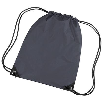 Graphite - Front - Bagbase Premium Gymsac Water Resistant Bag (11 Litres) (Pack Of 2)