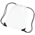 White - Front - Bagbase Premium Gymsac Water Resistant Bag (11 Litres) (Pack Of 2)