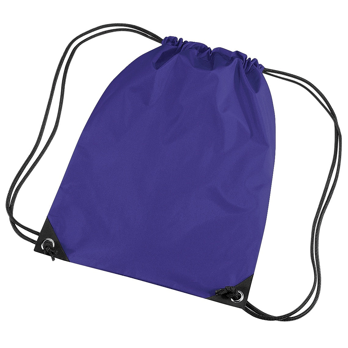 Purple - Front - Bagbase Premium Gymsac Water Resistant Bag (11 Litres) (Pack Of 2)