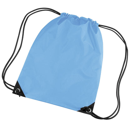 Sky Blue - Front - Bagbase Premium Gymsac Water Resistant Bag (11 Litres) (Pack Of 2)