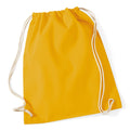 Mustard - Front - Westford Mill Cotton Gymsac Bag - 12 Litres (Pack of 2)