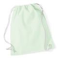 Pastel Mint-White - Front - Westford Mill Cotton Gymsac Bag - 12 Litres (Pack of 2)