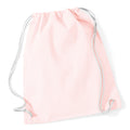Pastel Pink-White - Front - Westford Mill Cotton Gymsac Bag - 12 Litres (Pack of 2)