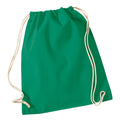 Kelly Green - Front - Westford Mill Cotton Gymsac Bag - 12 Litres (Pack of 2)