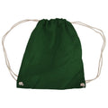 Bottle Green - Front - Westford Mill Cotton Gymsac Bag - 12 Litres (Pack of 2)