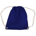 French Navy - Front - Westford Mill Cotton Gymsac Bag - 12 Litres (Pack of 2)