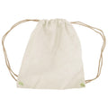 Natural - Front - Westford Mill Cotton Gymsac Bag - 12 Litres (Pack of 2)