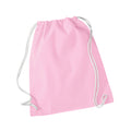 Classic Pink-White - Front - Westford Mill Cotton Gymsac Bag - 12 Litres (Pack of 2)
