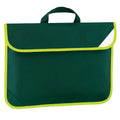 Bottle Green - Front - Quadra Enhanced-Vis Book Bag - 4 Litres (Pack of 2)