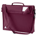 Burgundy - Front - Quadra Junior Book Bag With Strap (Pack of 2)