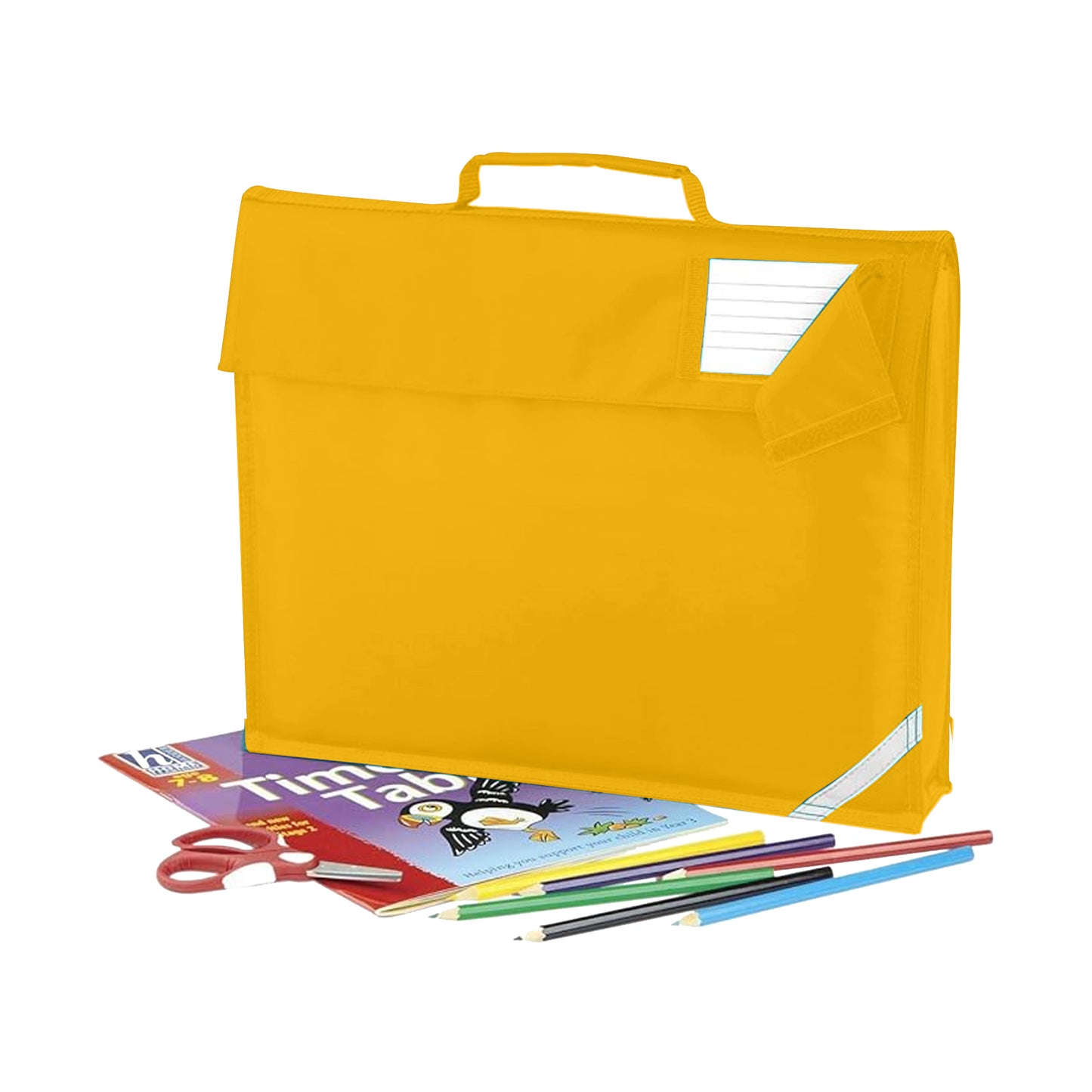 Yellow - Back - Quadra Junior Book Bag - 5 Litres (Pack of 2)