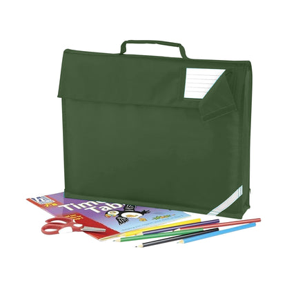 Bottle Green - Back - Quadra Junior Book Bag - 5 Litres (Pack of 2)