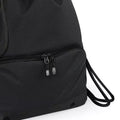 Black - Front - Bagbase Athleisure Water Resistant Drawstring Sports Gymsac Bag (Pack of 2)