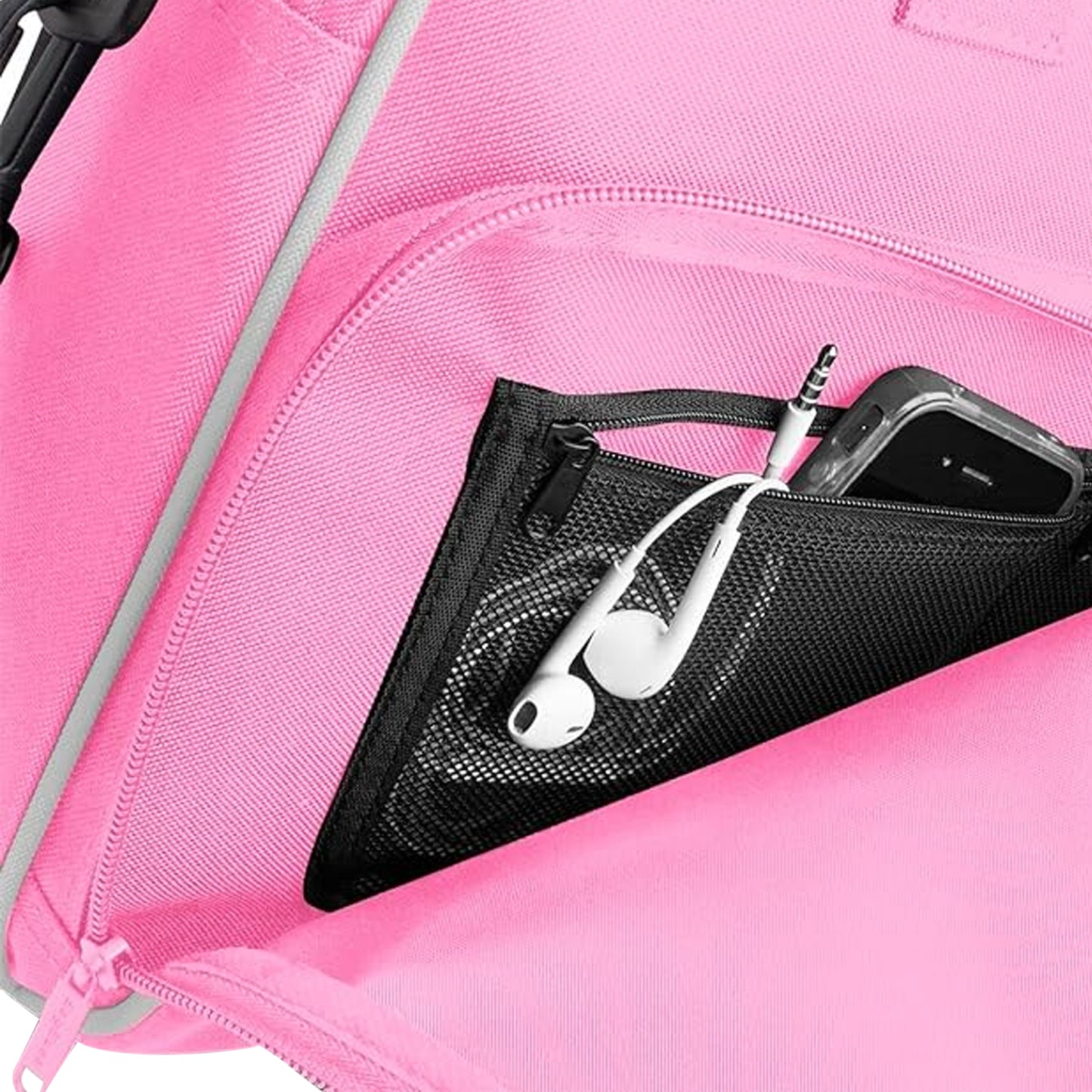 Classic Pink-Light Grey - Side - Bagbase Compact Junior Dance Messenger Bag (15 Litres) (Pack of 2)