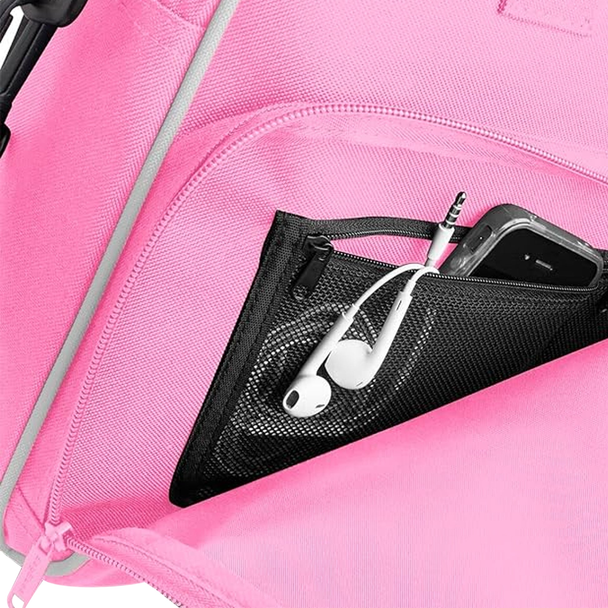 Classic Pink-Light Grey - Side - Bagbase Compact Junior Dance Messenger Bag (15 Litres) (Pack of 2)