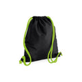 Black-Lime Green - Front - Bagbase Icon Drawstring Bag-Gymsac (Pack of 2)