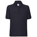 Deep Navy - Front - Fruit Of The Loom Childrens-Kids Unisex 65-35 Pique Polo Shirt (Pack of 2)