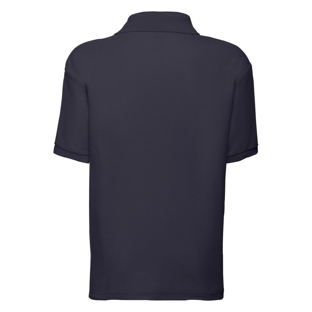 Deep Navy - Back - Fruit Of The Loom Childrens-Kids Unisex 65-35 Pique Polo Shirt (Pack of 2)