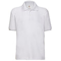 White - Front - Fruit Of The Loom Childrens-Kids Unisex 65-35 Pique Polo Shirt (Pack of 2)