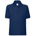 Navy - Front - Fruit Of The Loom Childrens-Kids Unisex 65-35 Pique Polo Shirt (Pack of 2)
