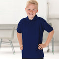 French Navy - Back - Jerzees Schoolgear Childrens 65-35 Pique Polo Shirt (Pack of 2)
