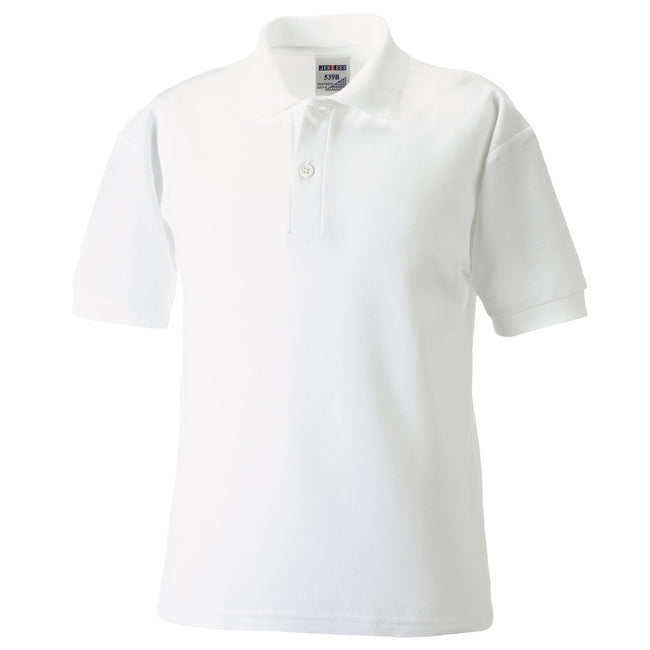 White - Front - Jerzees Schoolgear Childrens 65-35 Pique Polo Shirt (Pack of 2)