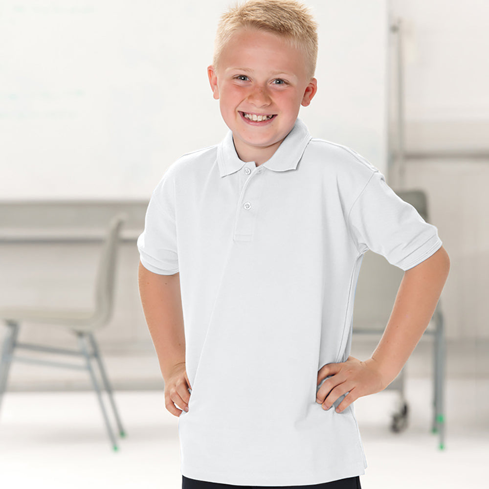 White - Back - Jerzees Schoolgear Childrens 65-35 Pique Polo Shirt (Pack of 2)