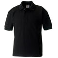 Black - Front - Jerzees Schoolgear Childrens 65-35 Pique Polo Shirt (Pack of 2)