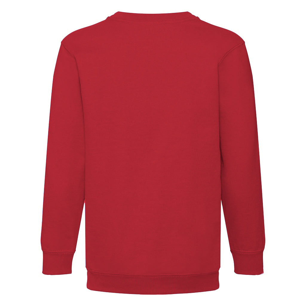 Red - Back - Fruit Of The Loom Childrens Unisex Set In Sleeve Sweatshirt (Pack of 2)