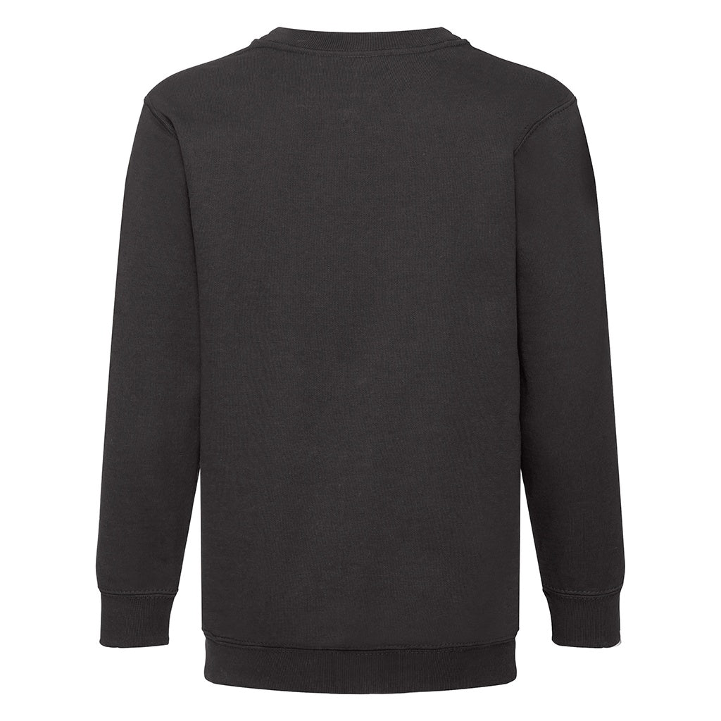 Black - Back - Fruit Of The Loom Childrens Unisex Set In Sleeve Sweatshirt (Pack of 2)