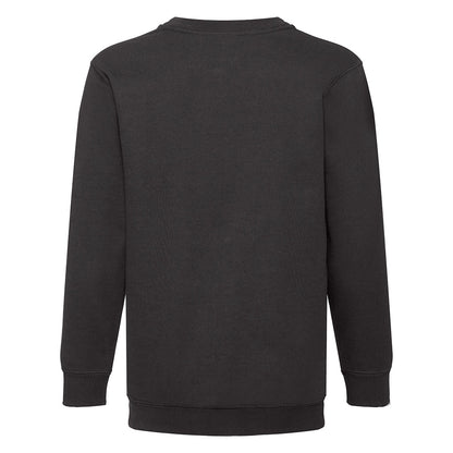 Black - Back - Fruit Of The Loom Childrens Unisex Set In Sleeve Sweatshirt (Pack of 2)