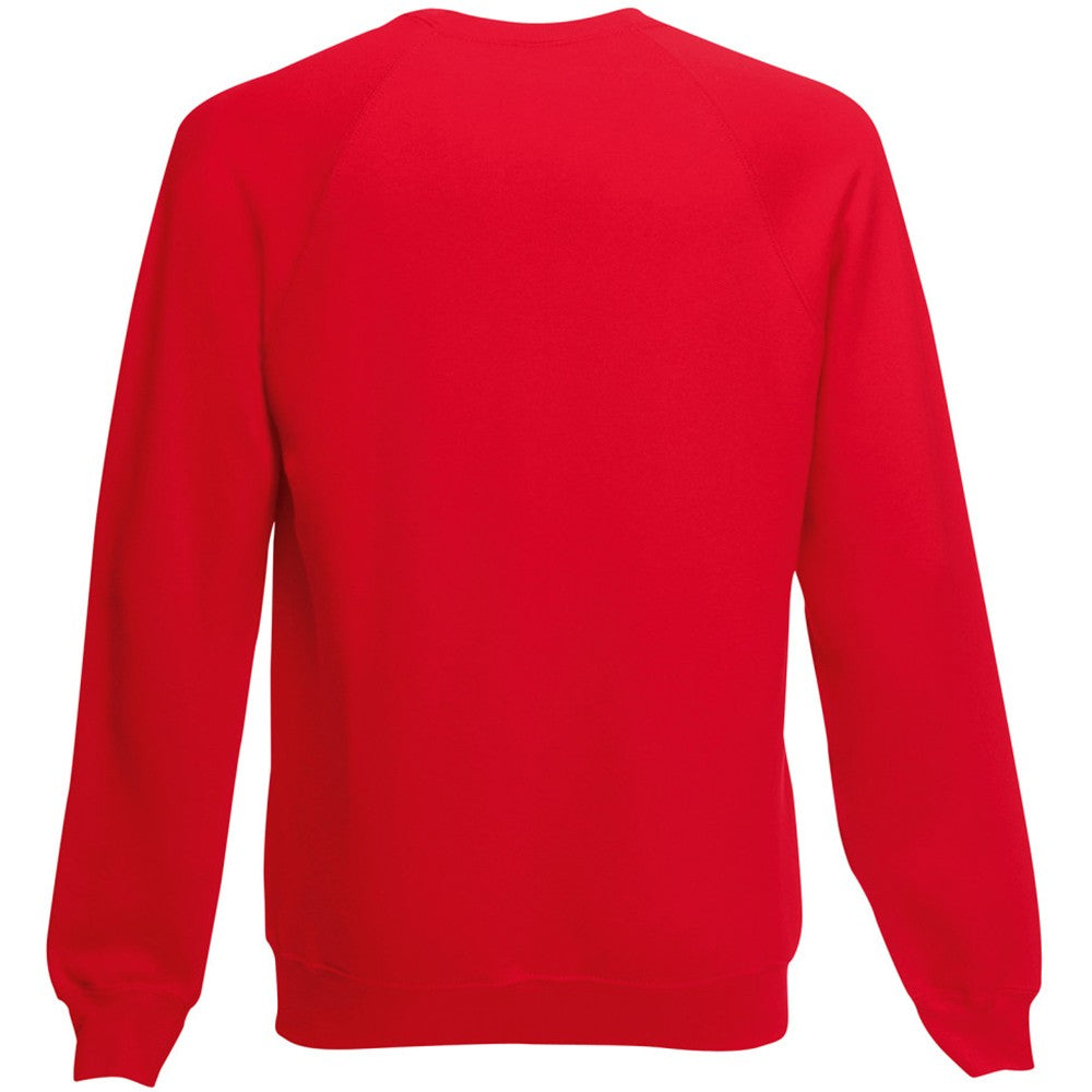 Red - Back - Fruit Of The Loom Childrens Unisex Raglan Sleeve Sweatshirt (Pack of 2)