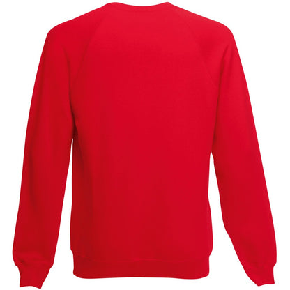 Red - Back - Fruit Of The Loom Childrens Unisex Raglan Sleeve Sweatshirt (Pack of 2)