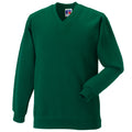 Bottle Green - Front - Jerzees Schoolgear Childrens V-Neck Sweatshirt (Pack of 2)