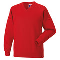 Bright Red - Front - Jerzees Schoolgear Childrens V-Neck Sweatshirt (Pack of 2)
