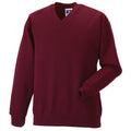 Burgundy - Front - Jerzees Schoolgear Childrens V-Neck Sweatshirt (Pack of 2)