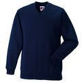 French Navy - Front - Jerzees Schoolgear Childrens V-Neck Sweatshirt (Pack of 2)