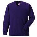 Purple - Front - Jerzees Schoolgear Childrens V-Neck Sweatshirt (Pack of 2)