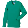Winter Emerald - Front - Jerzees Schoolgear Childrens V-Neck Sweatshirt (Pack of 2)