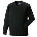 Black - Front - Jerzees Schoolgear Childrens V-Neck Sweatshirt (Pack of 2)