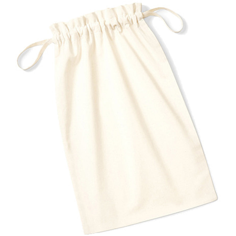 Natural - Back - Westford Mill Soft Organic Cotton Drawcord Bag (Pack of 2)