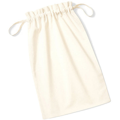 Natural - Back - Westford Mill Soft Organic Cotton Drawcord Bag (Pack of 2)