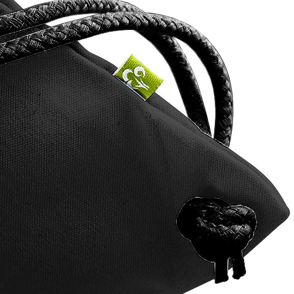 Black-Black - Side - Westford Mill Earthware Organic Gymsac (13 Litres) (Pack Of 2)