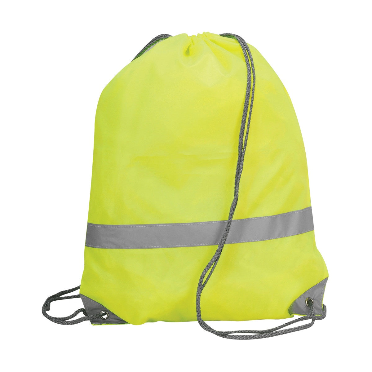 Hi-Vis Yellow - Front - Shugon Stafford Drawstring Hi-Vis Tote Bag (13 Litres) (Pack Of 2)