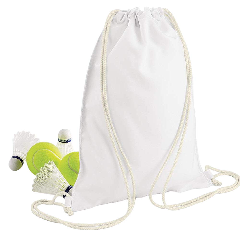 White - Back - Bagbase Sublimation Gymsac - Drawstring Bag (5 Litres) (Pack of 2)