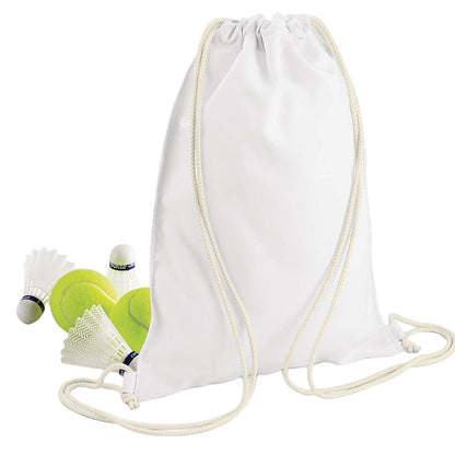 White - Back - Bagbase Sublimation Gymsac - Drawstring Bag (5 Litres) (Pack of 2)