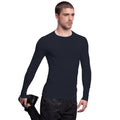 Navy Blue - Side - Gamegear® Mens Warmtex® Long Sleeved Base Layer - Mens Sportswear