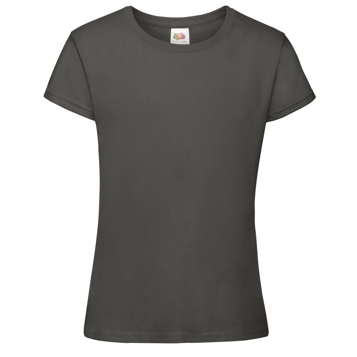 Light Graphite - Front - Fruit Of The Loom Girls Sofspun Short Sleeve T-Shirt (Pack of 2)